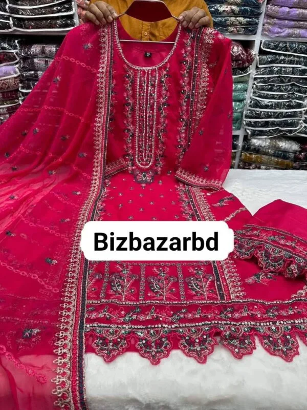 Dark-Pink-Indian-Fox-Georgette-4-Pcs