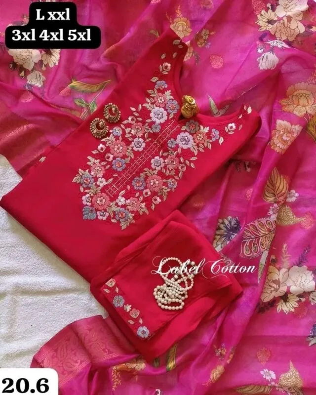 Deep Pink Cotton Three Ps