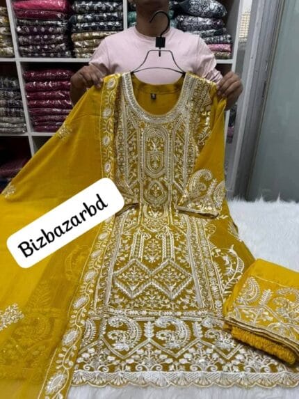 Light-yellow-Indian-three-piece