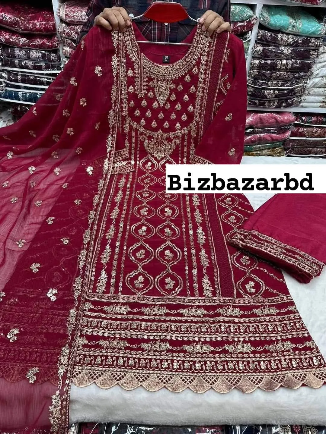 Marron-Latest-Indian-Three-Piece
