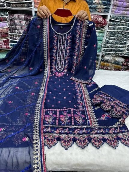 Navy-Blue-Indian-Fox-Georgette-4-Pcs