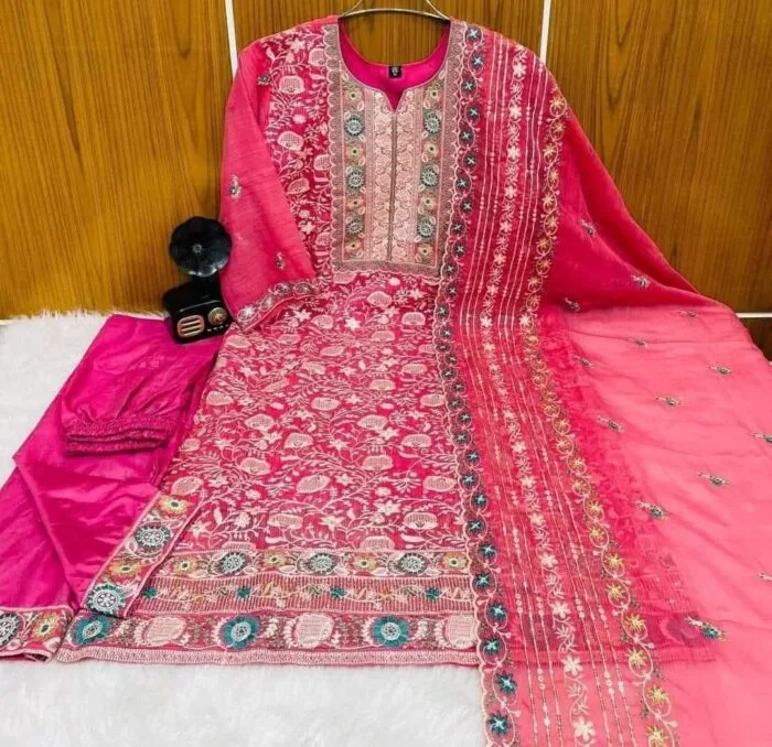 Pink-Indian-Anarkoli-Three-Piece