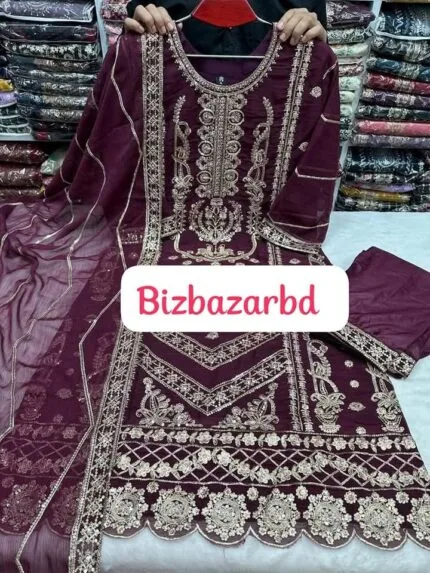 Purple-Indian-three-piece