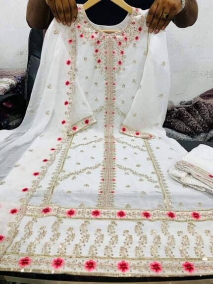 White-Indian-Fox-Georgette-4-Pcs