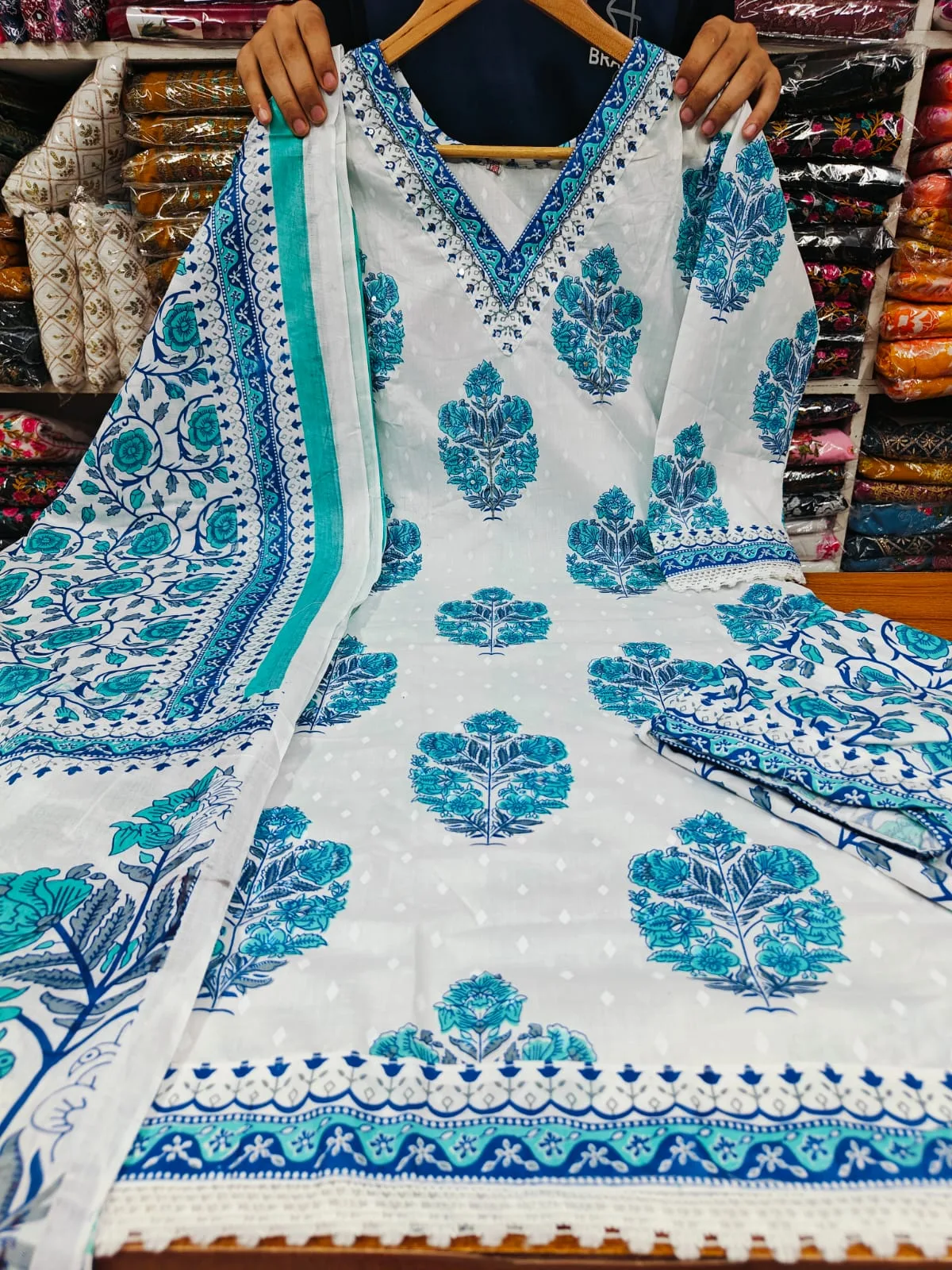 Comfortable cotton three piece.