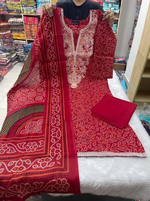 Original Pakistani Jom Jom Swiss Cotton stitched Three Pieces