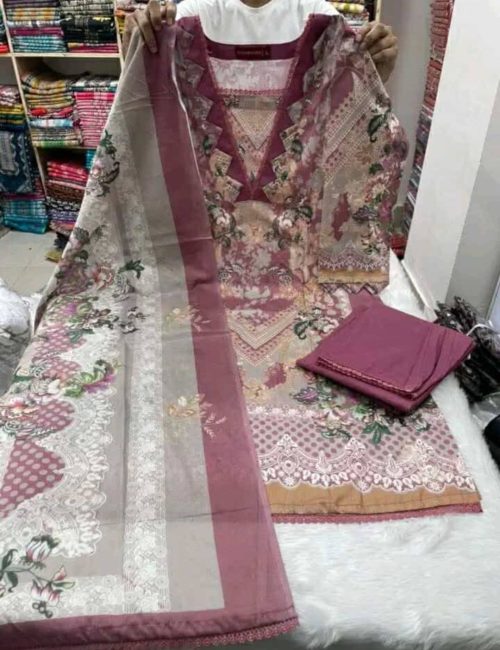 Original Pakistani Jom Jom Swiss Cotton stitched Three Pieces