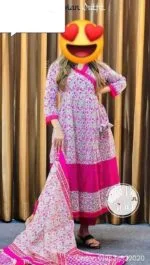 Soft Cotton Ready made 3 Pcs Gown - Image 2