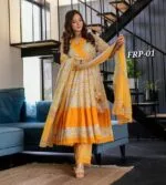 Soft Cotton Ready made 3 Pcs Gown