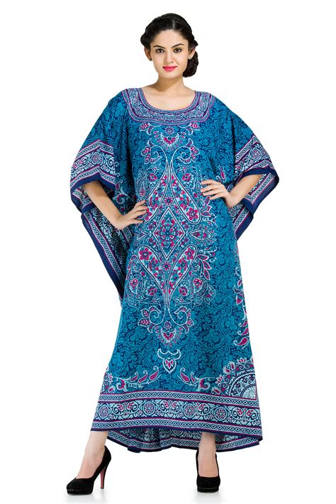 Blue Printed Kaftan for Women