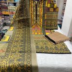 Mustard Brown Swiss Cotton Three Piece