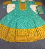 Yellow Floral Printed Swiss Cotton Three Piece