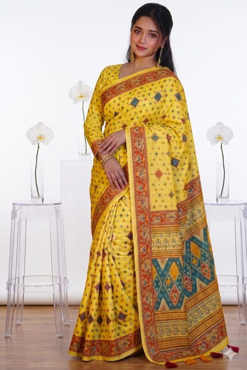 Ethnic Printed Soft Cotton Saree