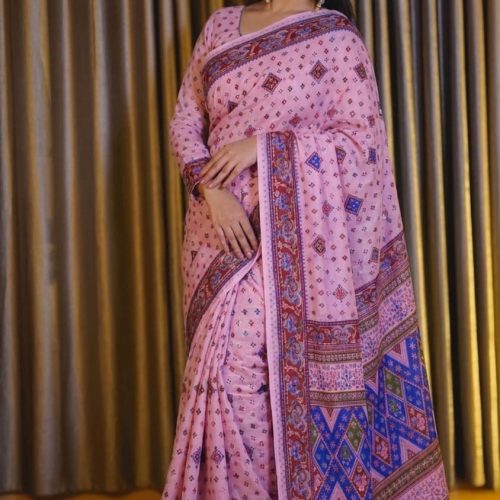 Ethnic Printed Soft Cotton Saree - Premium Ethnic Printed Soft Cotton Saree for Women
