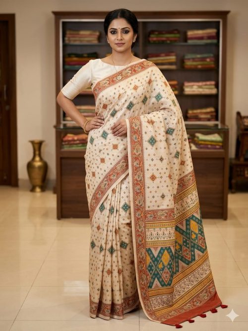 Ethnic Printed Soft Cotton Saree