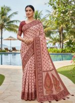 Embroidered Leaf Design Soft Cotton Saree
