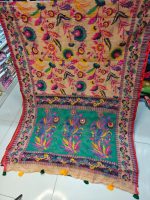 Floral Printed Mirror Work Soft Cotton Saree