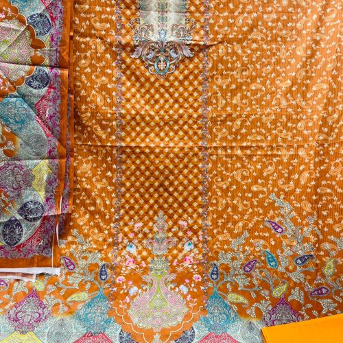 Digital Printed Three Piece - Premium Digital Printed Unstitched Three Piece Dress for Women (Gallery View 1)