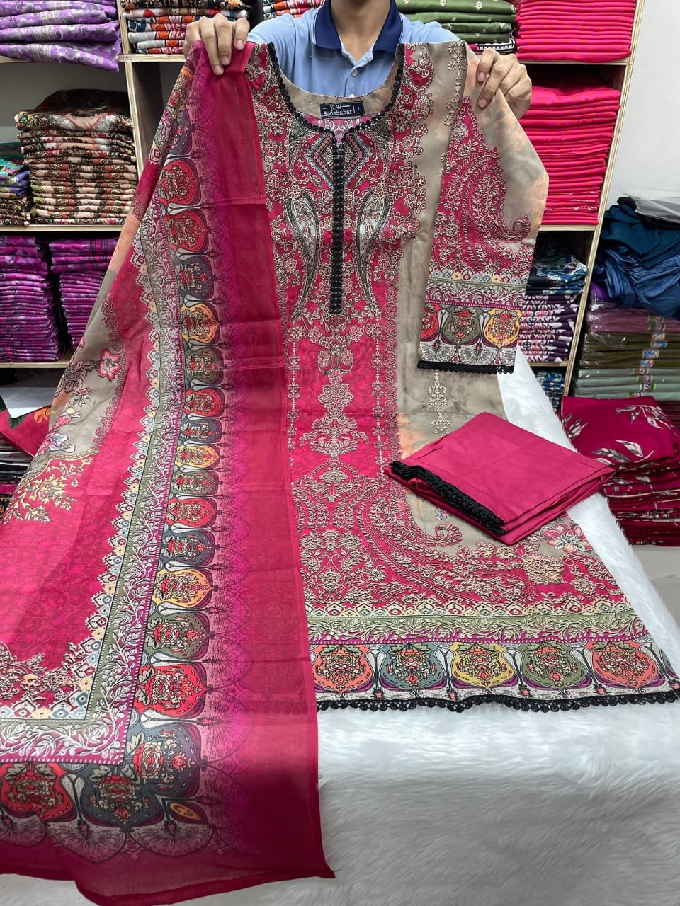 WhatsApp Image 2026-07-17 at 10.11.34 PM Premium Printed Three Piece Dress Pink Beige