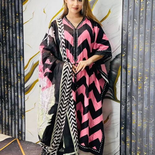 Luxury Printed Kaftan Front View