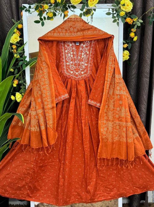 Elegant Premium Embroidered Cotton 2 Piece Dress for Women - Image 2