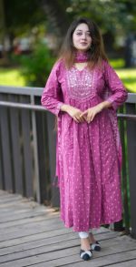 Premium Embroidered Cotton 2 Piece Dress for Women