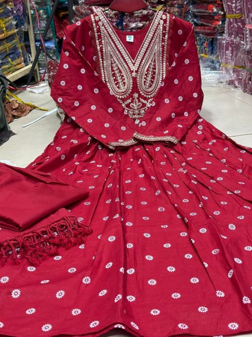 Elegant Premium Embroidered Cotton 2 Piece Dress for Women - Image 3