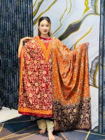 Orange Luxury Printed Kaftan for Women
