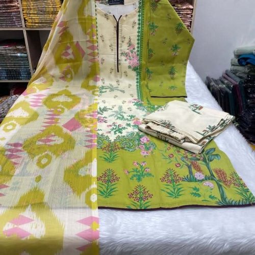 Exclusive Jom Jom A+grade Switch Cotton Skin Print High Quality Three Piece For Women -Dress For Girls - 3 Pice Dress - exclusive Jom Jom A+grade switch Cotton Skin Print High Quality Three Piece For Women -Dress For Girls – 3 Pice Dress