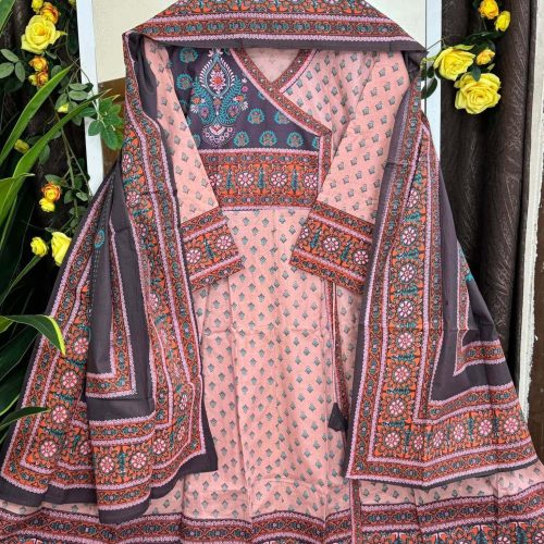 Premium Blog Printed Cotton Stitched Two Piece Grown For Women - Premium blog Printed Cotton Stitched two Piece grown for Women