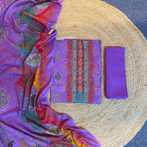 Pakistani A Grade Jom Jom Swiss Loan Cotton Unstitched Three Pice - Pakistani a grade jom jom swiss loan cotton unstitched three pice