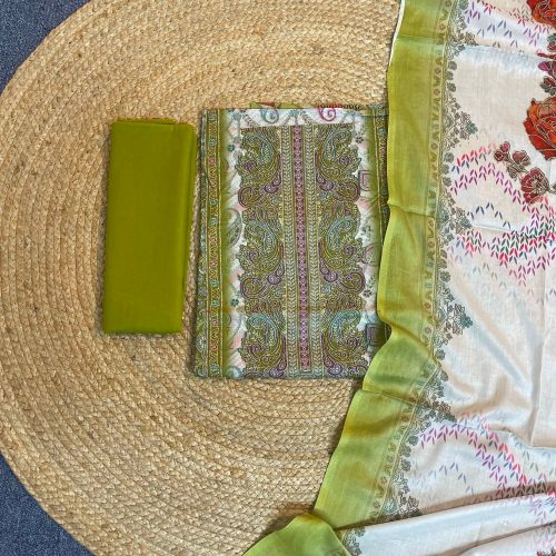 Pakistani A Grade Jom Jom Swiss Loan Cotton Unstitched Three Pice - Pakistani a grade jom jom swiss loan cotton unstitched three pice