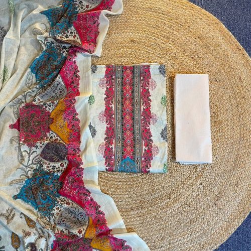 Pakistani A Grade Jom Jom Swiss Loan Cotton Unstitched Three Pice - Pakistani a grade jom jom swiss loan cotton unstitched three pice