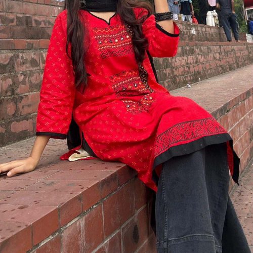 Cotton Kurti Collection Block Print Embroidery Work for Stylish Women