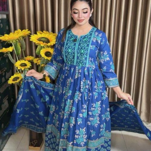 New Anarkali Grown Kurti 2pcs For Women & Girls - New Anarkali grown kurti 2pcs for Women & Girls