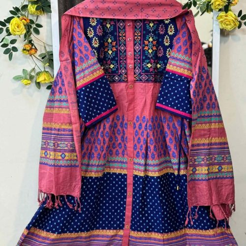 New blue onion cotton grown kurti 2pcs for Women & Girls