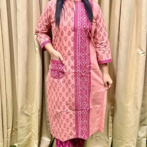 Embroidery Cotton Block Print Kurti Collection For Comfortable Wear - Embroidery Cotton block Print Kurti Collection for Comfortable Wear