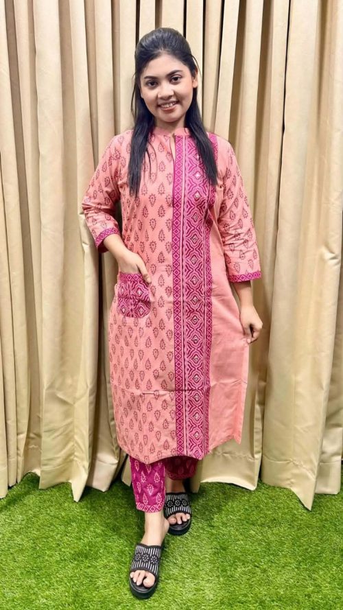 Embroidery Cotton block Print Kurti Collection for Comfortable Wear