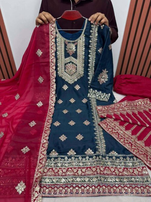 High Quality Embroidery Pakistani Inspired Dress New Stylish Ready Made Party Farse Salwar Suit Dress For Women - High Quality Embroidery pakistani inspired dress New Stylish Ready Made Party farse salwar Suit Dress for Women