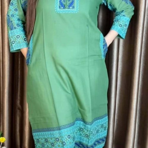 Embroidery Cotton Block Print Kurti Collection For Comfortable Wear - Embroidery Cotton block Print Kurti Collection for Comfortable Wear