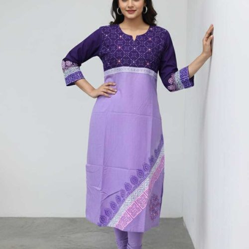 Embroidery Cotton Block Print Kurti Collection For Comfortable Wear - Embroidery Cotton block Print Kurti Collection for Comfortable Wear