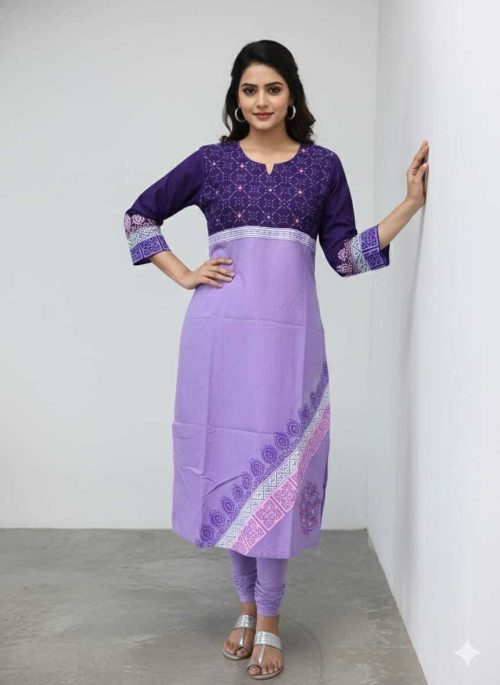 Embroidery Cotton block Print Kurti Collection for Comfortable Wear